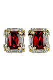 Gianfranco Ferré Ruby Red Square Cut Crystal Framed Earrings