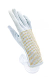Versace Baby Blue Suede Gloves with Gold Studs