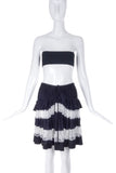 Givenchy Black Cotton Tiered Skirt with Lace Ruffles