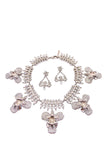 Givenchy Silver Crystal Spike Orchid Necklace