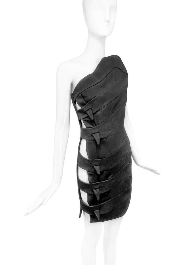 Hakaan Black Side Cut Out One Shoulder Asymmetric Dress