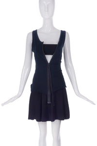 Helmut Lang Black Extended Zipper Tank Top SS2003