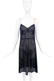 Helmut Lang Black Sheer Jersey Mesh Slip Dress Circa 1999