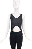 Helmut Lang Black Sheer Oval Belly Cut Out Top 90's