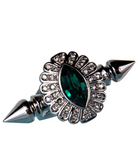 Mawi Gunmetal Emerald Spike Ring