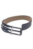Jitrois Black Leather Corset Chrome Cut Out Belt