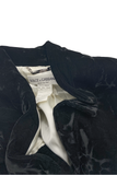 Dolce Gabbana Black Textured Velvet Trench Coat