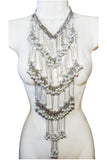 Courreges Pearl Crystal Prism Bib Necklace