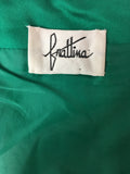 Vintage Designer Emerald Green Bustier Cocktail Dress with Bow