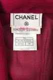 Chanel Red Maroon Berry Chiffon Pussy Bow Blouse FW1998