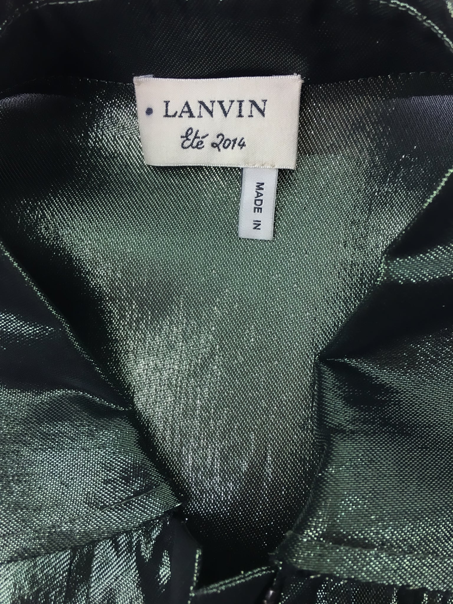 Lanvin Metallic Green Cocoon Shirt Dress - BOUTIQUE PURCHASE PRICE PaumLosAngeles Lanvin Metallic Green Cocoon Shirt Dress - BOUTIQUE PURCHASE PRICE PaumLosAngeles