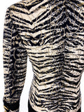 Istante by Gianni Versace Zebra Print Gold Collarless Jacket - BOUTIQUE PURCHASE PRICE