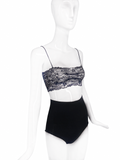 Faith Connexion Black Chantilly Lace Bra-let Bandeau Top