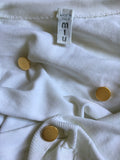 Miu Miu White Nylon Cardigan with Gold Buttons - BOUTIQUE PURCHASE PRICE