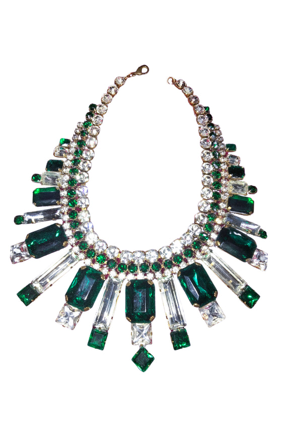 Vintage Emerald Crystal Necklace