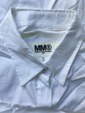 MM6 Margiela White Cotton Button Up Shirt with Elongated Sleeve