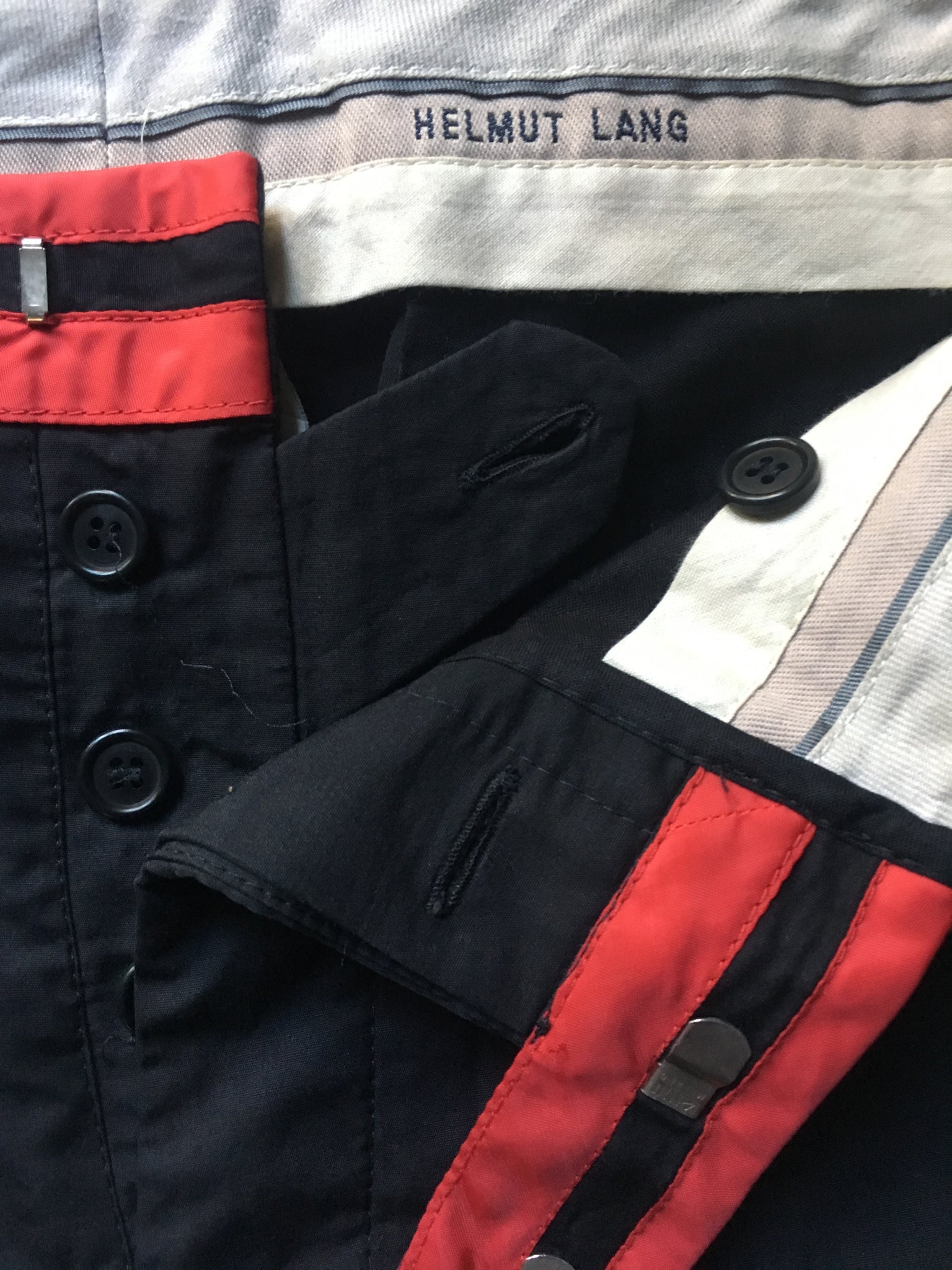 HELMUT LANG Red Stripe Leather Belt 本人期 - 小物
