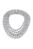 Fausto Puglisi Large Clear Crystal Rhinestone Multi Strand Necklace FW2001