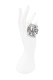 Christian Dior Clear Crystal and Rhinestone Lucite Cocktail Ring SS2004