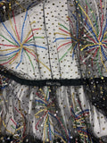 Halston Black Chiffon Beaded "Firework" Gown FW1980