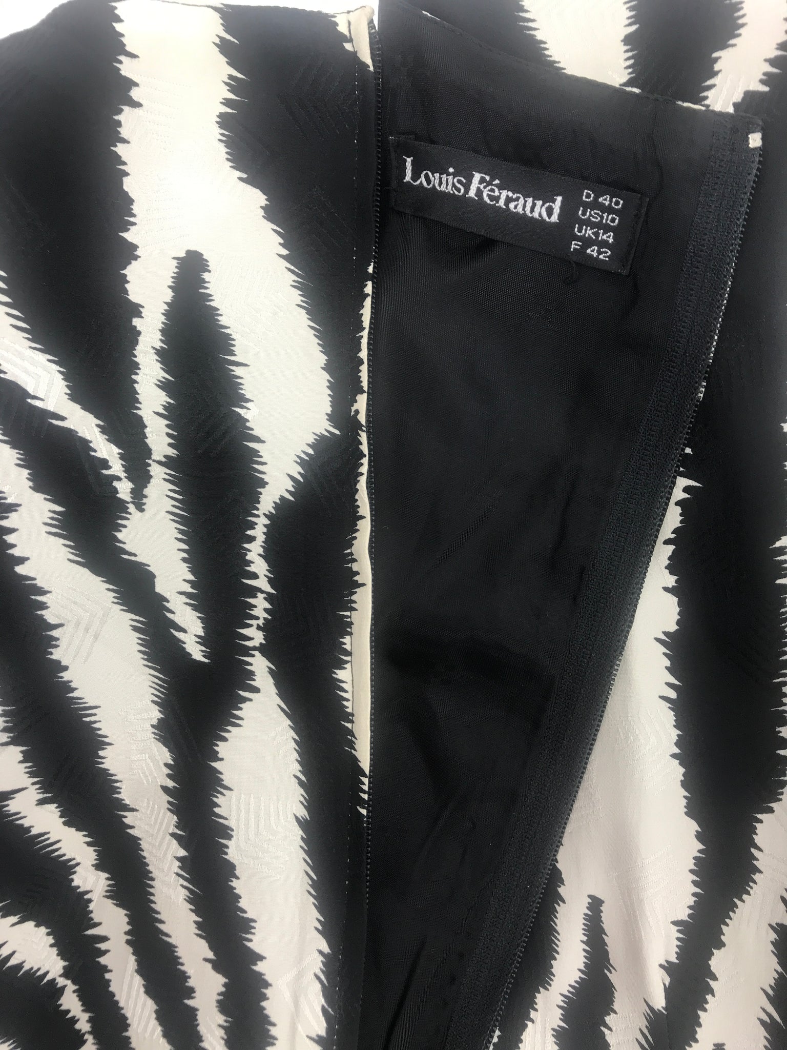 Louis Féraud Black and White Zebra Print Dynasty Dress - BOUTIQUE