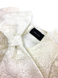 Simone Rocha Rubberized Ivory Lace and Tulle Mini Dress with Detachable Bow