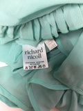 Richard Nicoll Seafoam Green Chiffon Slip Dress Gown with Ruffles