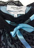 Yves Saint Laurent Blue Chiffon and Black Lace Baby Doll Camisole FW2003 - BOUTIQUE PURCHASE PRICE
