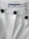 Sonia Rykiel White Cotton Tank Top with Black Glass Beads - BOUTIQUE PURCHASE PRICE