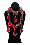 Armen Ra Ruby Red Crystal Necklace Set