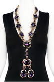 Armen Ra Purple Amethyst Crystal Long Necklace