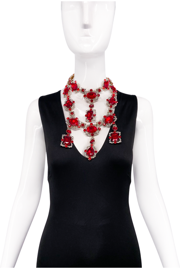 Armen Ra Ruby Red Crystal Necklace Set