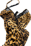Dolce & Gabbana Dark Leopard and Lace Slip Dress