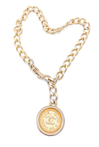 Chanel Gold Coin Chain Choker Necklace