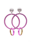 Alexis Bittar Pink Double Hoop Resin Earrings