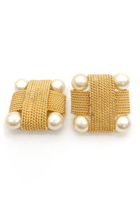 Valentino Gold and Pearl Costume Earrings - BOUTIQUE PURCHASE PRICE