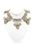 Givenchy Silver Crystal Spike Orchid Necklace