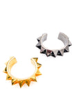 Eddie Borgo Gold & Gunmetal Silver Cut-Out Pyramid Smile Cuff Bracelet Pair