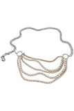 Escada Silver Chain Pearl Choker Necklace or Belt