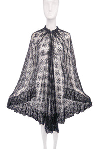 Vintage Black Lace A Line Cape