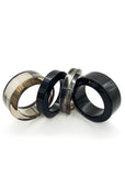 Lanvin Black and Grey Lucite Statement Bangle Collection