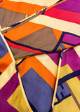 Fendi Geometric Print Pleated Silk A-line Skirt - BOUTIQUE PURCHASE PRICE