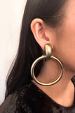 Vintage Gold "Door Knocker" Large Hoop Earrings
