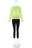 Issey Miyake Neon Yellow Wrinkle Cotton Cardigan - BOUTIQUE PURCHASE PRICE