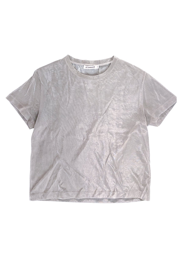 Jil Sander Silver Gray Sheer Mesh Nylon Net T-shirt