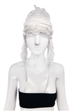 Christian Dior by John Galliano White Lace Ruffle Bonnet Hat Runway