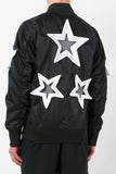 KTZ Black Bomber Unisex Jacket with Pop-Out 3d Star Shape Details