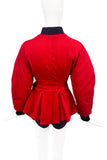 KTZ Red Nylon Peplum Gaultier Style Bomber Jacket