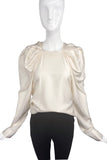 Lanvin Ivory White Silk Long Sleeve Drape Fall 2011