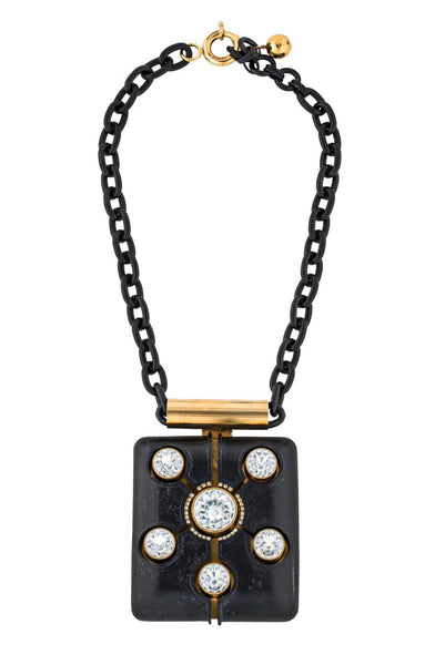 LANVIN 2011ss クリスタルネックレス LanvinBlackSquareCrystalwithBl